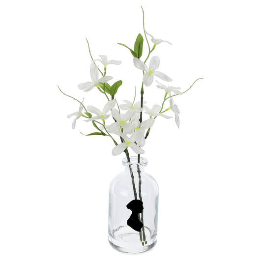 Jane Austen Desk Accessory: Arrangement in Glass Vase with Austen Silhouette