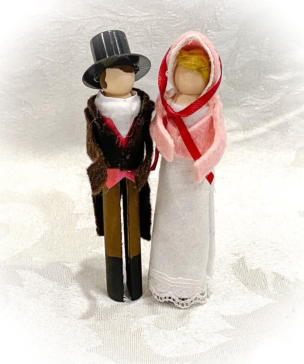 KIT Jane Austen Clothespin Doll Ornament Kit: Emma Woodhouse and Mr. Knightley