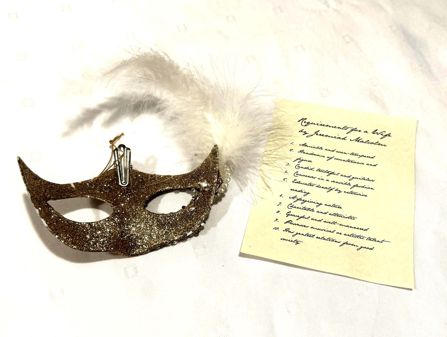 Christmas Masquerade Ball Mask Ornament: Choose Color