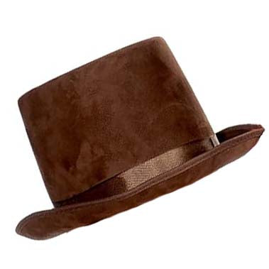 Regency Victorian man's tophat: brown fabric covered gentleman's hat