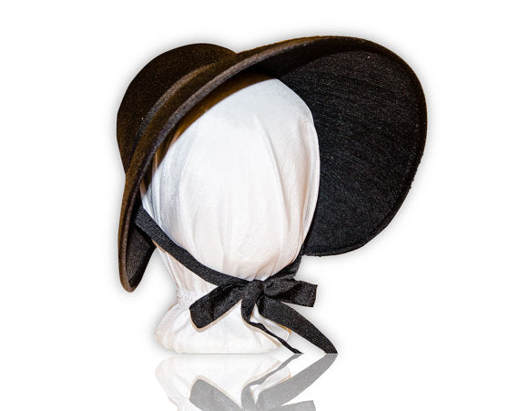 Austentation Bronte DIY Plain Black Victorian Caroloer bonnet