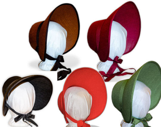 Caroler Bonnet with Fabric, Ribbon, Ostrich Plumes