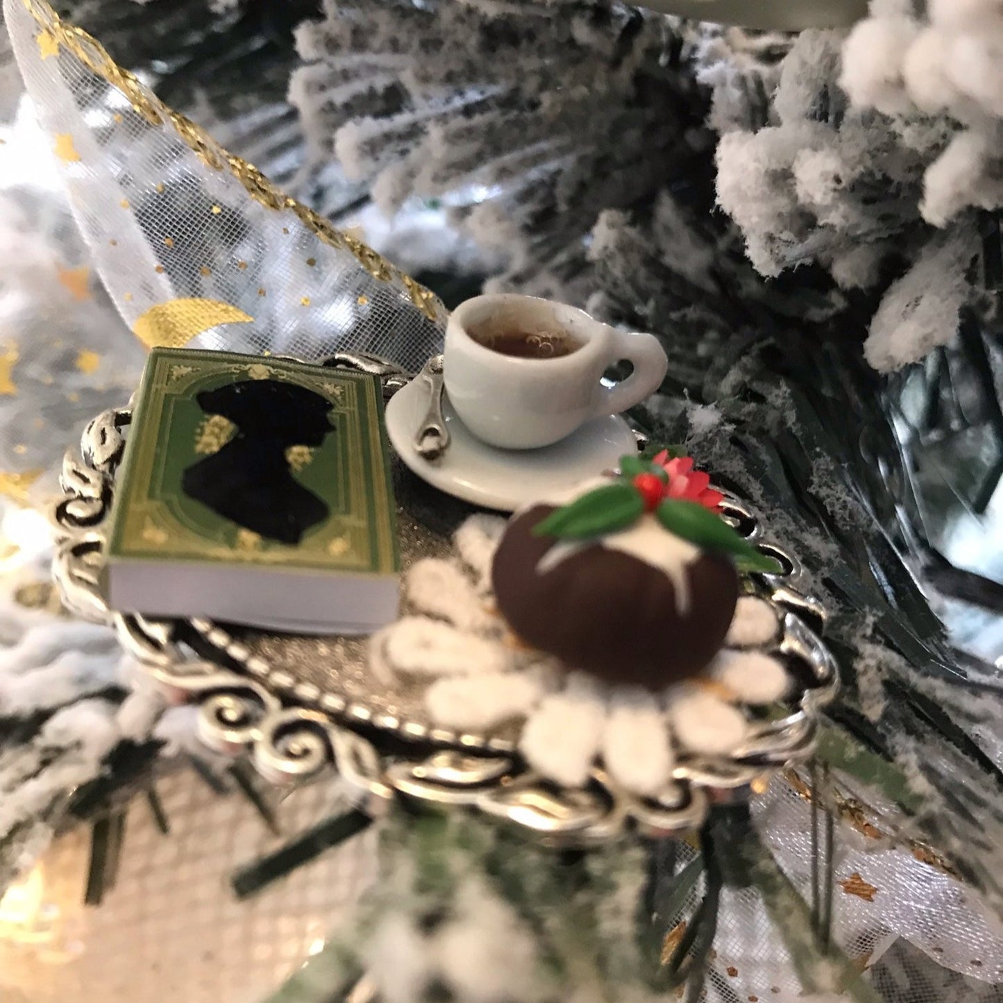 Cup of Christmas Tea Jane Austen Novel Ornament