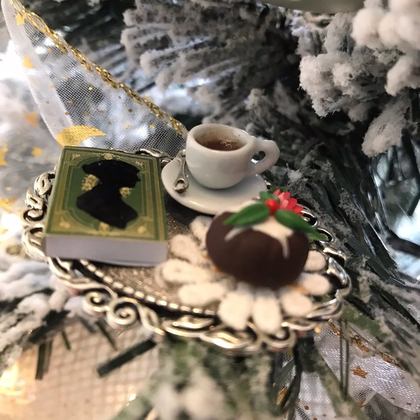 Cup of Christmas Tea Jane Austen Novel Ornament