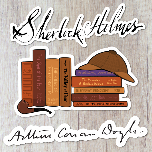 Custom Sherlock Holmes/Arthur Conan Doyle Stickers for Water Bottle, Laptop