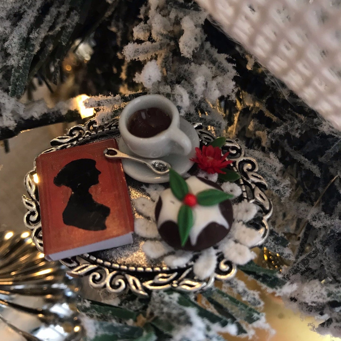 Cup of Christmas Tea Jane Austen Novel Ornament