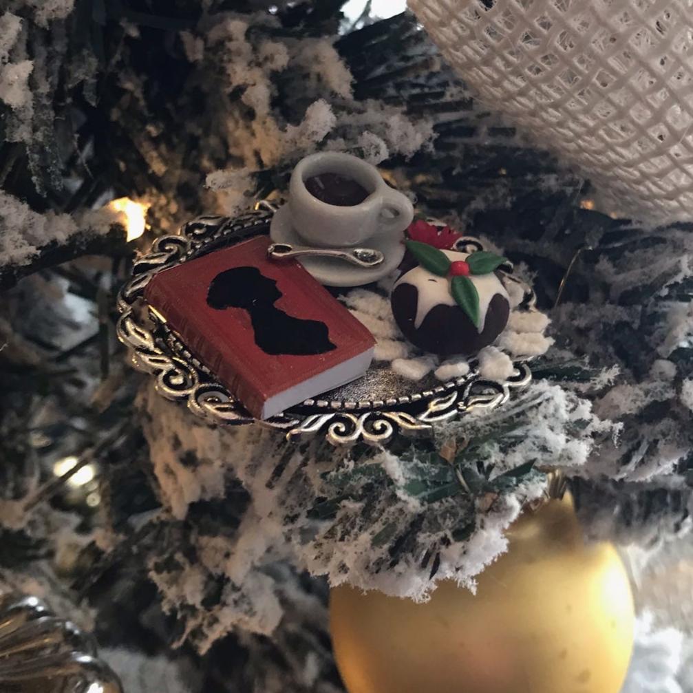 Cup of Christmas Tea Jane Austen Novel Ornament