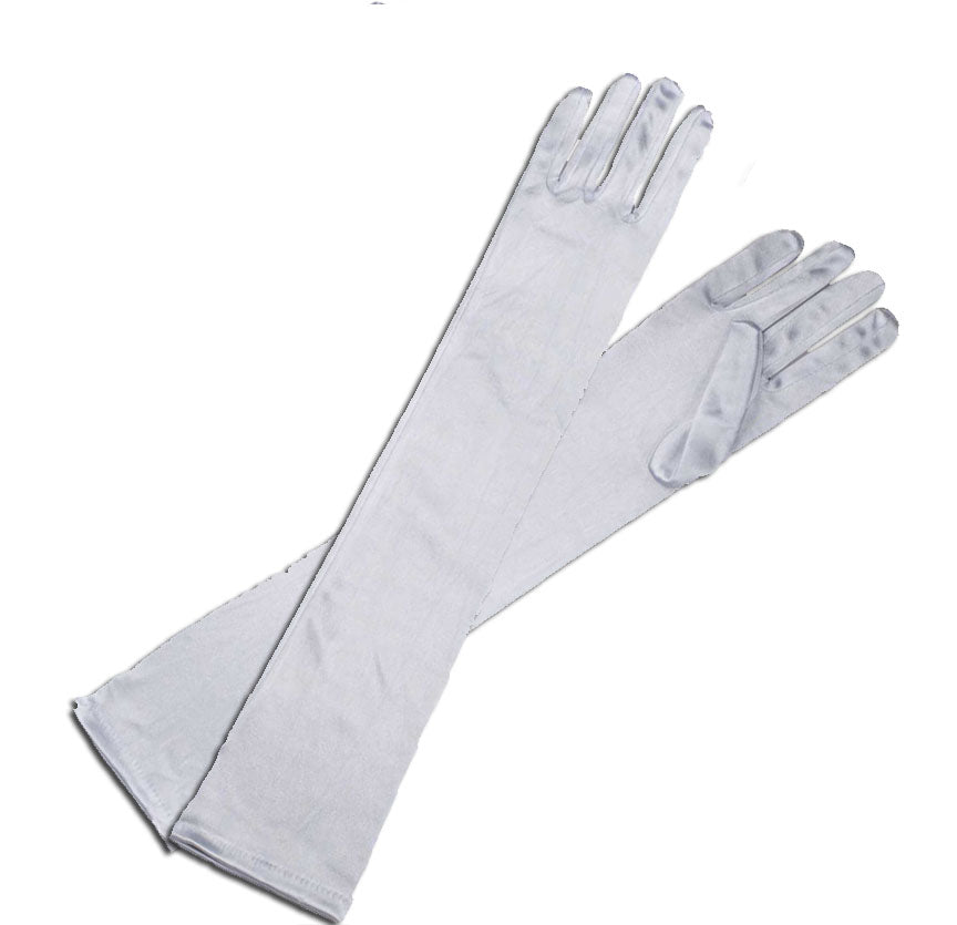 Extra long length satin stretch gloves for jane austen, victorian, or regency ball 