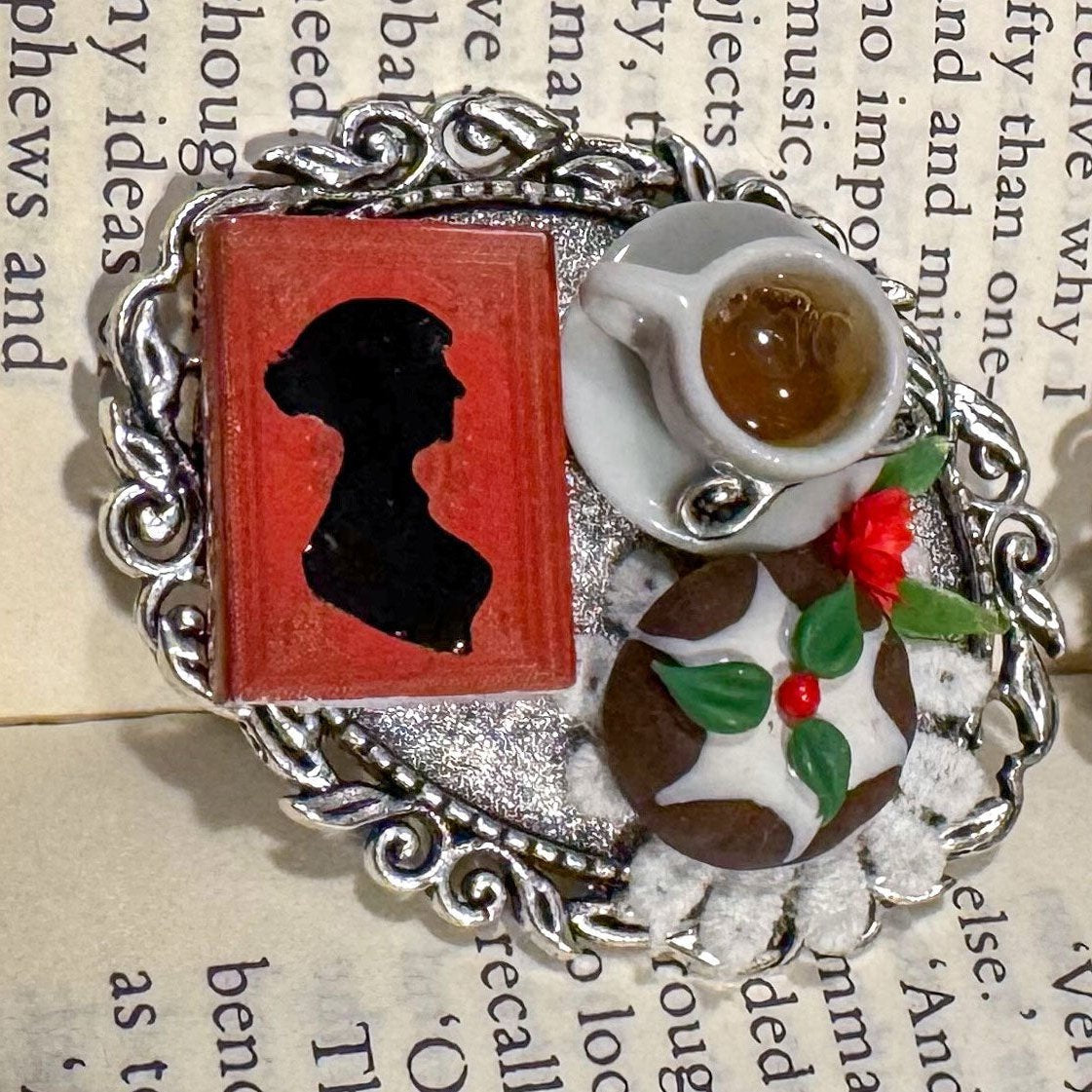 Cup of Christmas Tea Jane Austen Novel Ornament